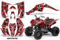 Preview: Northstar Hintergrund = Rot, Designfarbe = Weiß für Yamaha Raptor YFM 350