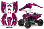 Preview: Zebra Girl Hintergrund = Pink, Designfarbe = Schwarz für Yamaha Raptor YFM 350