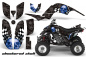 Preview: Checkered Skull Background = Black , Design color = Blue for Yamaha Raptor YFM 660