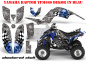 Preview: Checkered Skull Background = Silver, Design color = Blue for Yamaha Raptor YFM 660