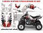Preview: Checkered Skull Background = White, Design color = Red for Yamaha Raptor YFM 660