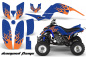 Preview: Diamond Flames Background = Blue, Design color = Orange for Yamaha Raptor YFM 660