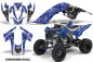 Preview: Checkered Skull Hintergrund = Blau, Designfarbe = Schwarz für Yamaha Raptor YFM 700 2006-2012