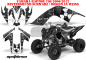 Preview: Meltdown Hintergrund = Schwarz, Designfarbe = Weiß für Yamaha Raptor YFM 700 2006-2012