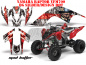 Preview: Mad-Hatter Hintergrund = Silber, Designfarbe = Rot für Yamaha Raptor YFM 700 2006-2012