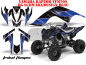 Preview: Tribal Flames Hintergrund = Schwarz, Designfarbe = Blau für Yamaha Raptor YFM 700 2006-2012