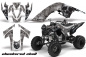 Preview: Checkered Skull Hintergrund = Silver, Designfarbe = Schwarz für Yamaha Raptor YFM 700 2006-2012