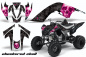 Preview: Checkered Skull Hintergrund = Schwarz, Designfarbe = Pink für Yamaha Raptor YFM 700 2006-2012