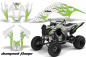 Preview: Diamond Flames Hintergrund = Weiß, Designfarbe = Grün für Yamaha Raptor YFM 700 2006-2012