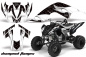 Preview: Tribal Flames Hintergrund = Schwarz, Designfarbe = Weiß für Yamaha Raptor YFM 700 2006-2012