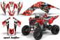 Preview: Mad-Hatter Hintergrund = Rot, Designfarbe = Silber für Yamaha Raptor YFM 700 2006-2012