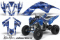 Preview: SilverStar - Silverhaze Hintergrund = Blau, Designfarbe = Schwarz für Yamaha Raptor YFM 700 2006-2012