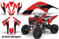 Preview: Tribal Flames Hintergrund = Rot, Designfarbe = Schwarz für Yamaha Raptor YFM 700 2006-2012