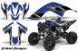 Preview: Tribal Flames Hintergrund = Blau, Designfarbe = Schwarz für Yamaha Raptor YFM 700 2006-2012