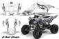 Preview: Tribal Flames Hintergrund = Weiß, Designfarbe = Silber für Yamaha Raptor YFM 700 2006-2012