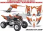 Preview: Checkered Skull Background = Orange, Design color = Silver for Yamaha Raptor YFM 700R 2013+