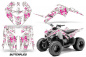 Preview: Butterfly Hintergrund = Weiß, Designfarbe = Pink für Yamaha Raptor 90 2009-2015