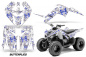 Preview: Butterfly Hintergrund = Weiß, Designfarbe = Blau für Yamaha Raptor 90 2009-2015