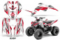 Preview: Slash Hintergrund = Weiß, Designfarbe = Rot für Yamaha Raptor 90 2009-2015