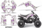 Preview: Butterfly Hintergrund = Weiß, Designfarbe = Lila für Yamaha Raptor 90 2016+