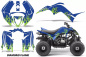 Preview: Diamond Flames Hintergrund = Blau, Designfarbe = Grün für Yamaha Raptor 90 2016+