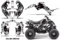 Preview: Killer Circus Hintergrund = Silber, Designfarbe = Weiß für Yamaha Raptor 90 2016+