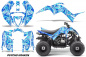 Preview: Psycho Kraken Hintergrund = Blau, Designfarbe = Aqua Blau für Yamaha Raptor 90 2016+
