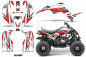Preview: Slash Hintergrund = Weiß, Designfarbe = Rot für Yamaha Raptor 90 2016+