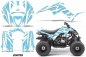Preview: Zooted Hintergrund = Aqua Blau, Designfarbe = Weiß für Yamaha Raptor 90 2016+