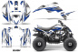 Preview: Slash Hintergrund = Weiß, Designfarbe = Blau für Yamaha Raptor 90 2016+