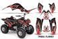 Preview: Tribal Flames Hintergrund = Schwarz, Designfarbe = Rot für Yamaha Raptor 80