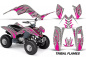 Preview: Tribal Flames Hintergrund = Silber, Designfarbe = Pink für Yamaha Raptor 80