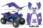 Preview: Butterfly Hintergrund = Blau, Designfarbe = Pink für Yamaha Raptor 80