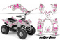 Preview: Butterfly Hintergrund = Weiß, Designfarbe = Pink für Yamaha Raptor 80