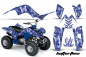 Preview: Butterfly Hintergrund = Blau, Designfarbe = Weiß für Yamaha Raptor 80