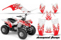 Preview: Diamond Flames Hintergrund = Weiß, Designfarbe = Rot für Yamaha Raptor 80