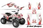 Preview: Tribal Flames Background = White, Design color = Red for Yamaha Raptor 80