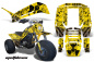 Preview: Meltdown Hintergrund = Gelb, Designfarbe = Schwarz für Yamaha Shaft DX 225 3 Wheeler 1983-1985