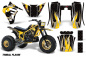 Preview: Tribal Flames Hintergrund = Schwarz, Designfarbe = Gelb für Yamaha Tri Z 250 3 Wheeler 1985-1986