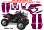 Preview: Zebra Girl Hintergrund = Schwarz, Designfarbe = Pink für Yamaha Warrior YFM 350