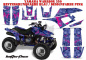 Preview: Butterfly Hintergrund = Blau, Designfarbe = Pink für Yamaha Warrior YFM 350