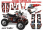 Preview: Mad-Hatter Hintergrund = Rot, Designfarbe = Weiß für Yamaha Warrior YFM 350