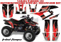 Preview: Tribal Flames Hintergrund = Schwarz, Designfarbe = Rot für Yamaha Warrior YFM 350