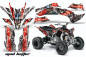 Preview: Mad-Hatter Hintergrund = Silber, Designfarbe = Rot für Yamaha YFZ 450R/SE 2009-2013