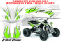 Preview: Tribal Flames Hintergrund = Weiß, Designfarbe = Grün für Yamaha YFZ 450R/SE 2009-2013