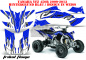 Preview: Tribal Flames Hintergrund = Blau, Designfarbe = Weiß für Yamaha YFZ 450R/SE 2009-2013