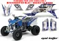 Preview: Mad-Hatter Hintergrund = Blau, Designfarbe = Weiß für Yamaha YFZ 450 2004-2008 & 2012-2014