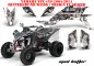 Preview: Mad-Hatter Hintergrund = Weiß, Designfarbe = Silber für Yamaha YFZ 450 2004-2008 & 2012-2014