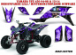 Preview: Mad-Hatter Hintergrund = Schwarz, Designfarbe = Lila für Yamaha YFZ 450 2004-2008 & 2012-2014