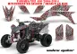 Preview: Widow Maker Hintergrund = Weiß, Designfarbe = Rot für Yamaha YFZ 450 2004-2008 & 2012-2014